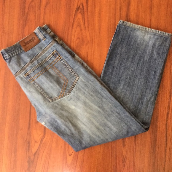 JEEP Blue Stonewash Denim Straight Leg Jeans 35 - Picture 8 of 8